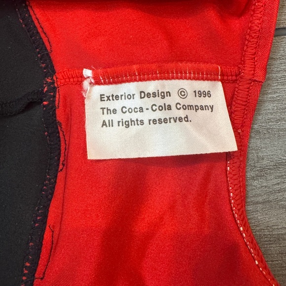 Vintage 1996 Coca-Cola Red and Black Striped One-Piece Swimsuit - Picture 13 of 13